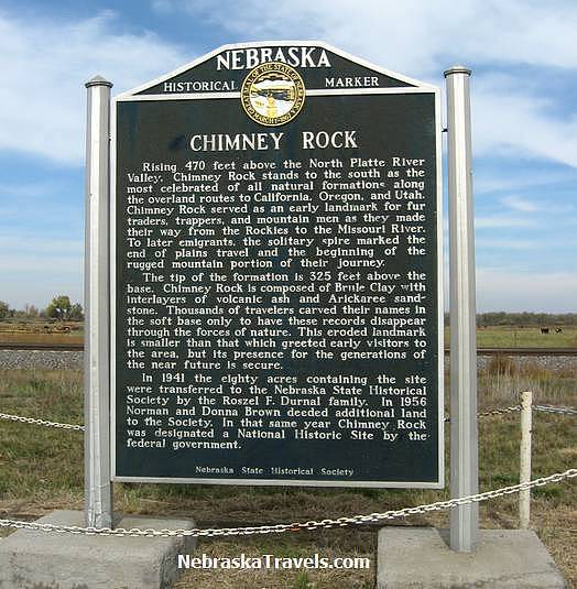 Chimney Rock Historical Marker - east of Scottsbluff on Hwy 92