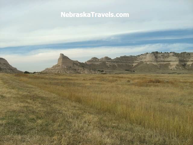 Approaching Scotts Bluff National Monument from the east on Hwy 92 west of Gering